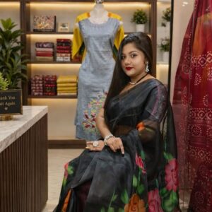 Printed Organza Saree