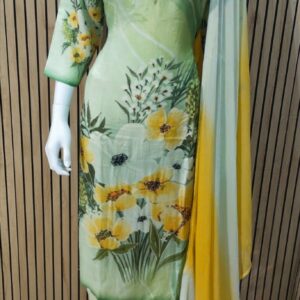 Crape silk three piece suit