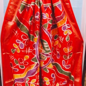 Similar type Maheshwari art silk saree with batik design