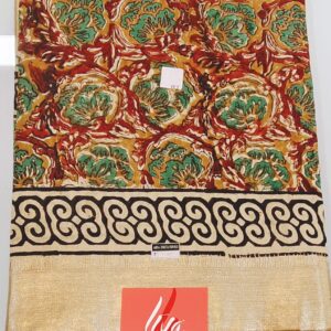 Maheshwari art silk saree with kalamkari print