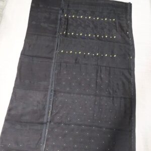 Black, self work hand woven Jamdani saree without blouse piece