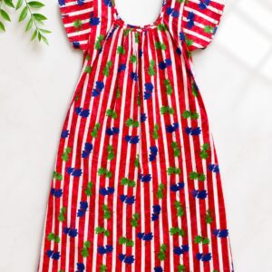 Pure Cotton Round Neck Nighty with short Sleeves