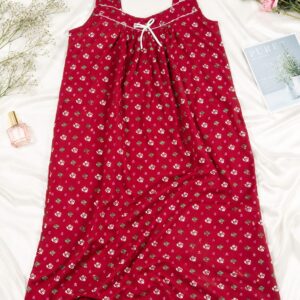 Premium quality cotton sleeveless nighty with beautiful neck design