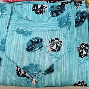 Premium quality cotton A- line cut nighty with short sleeves