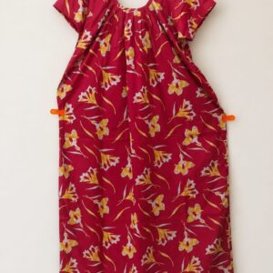 Pure Cotton Round Neck Nighty with short Sleeves