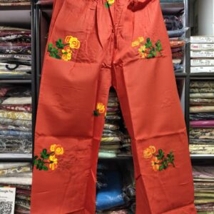Cotton palazzo with applique work available in L size only