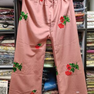 Cotton palazzo with applique work available in L size only