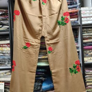 Cotton palazzo with applique work available in L size only