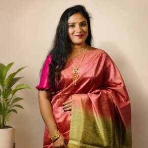 Elegant and affordable semi Tussar saree with contrast pallu