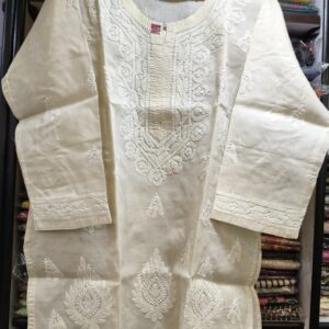 Premium quality cotton top with intricate Chikankari work