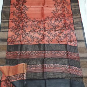Pure Tussar Silk Saree With Zari Border