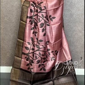 Pure Tussar Silk Saree With Zari Border