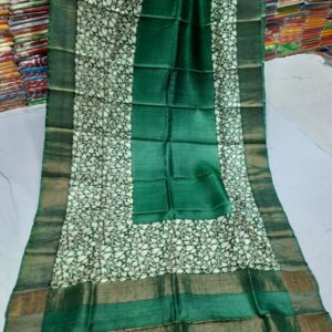 Pure Tussar Silk Saree With Zari Border